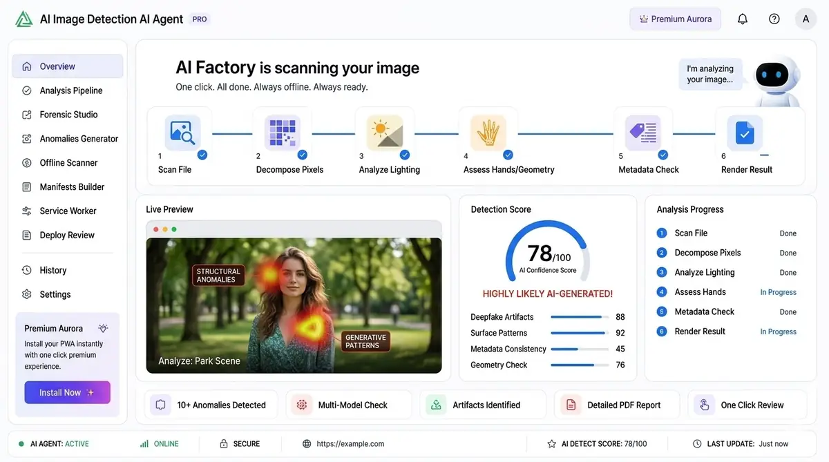 seoaiagent.app AI SEO agent — example of the optimization dashboard software